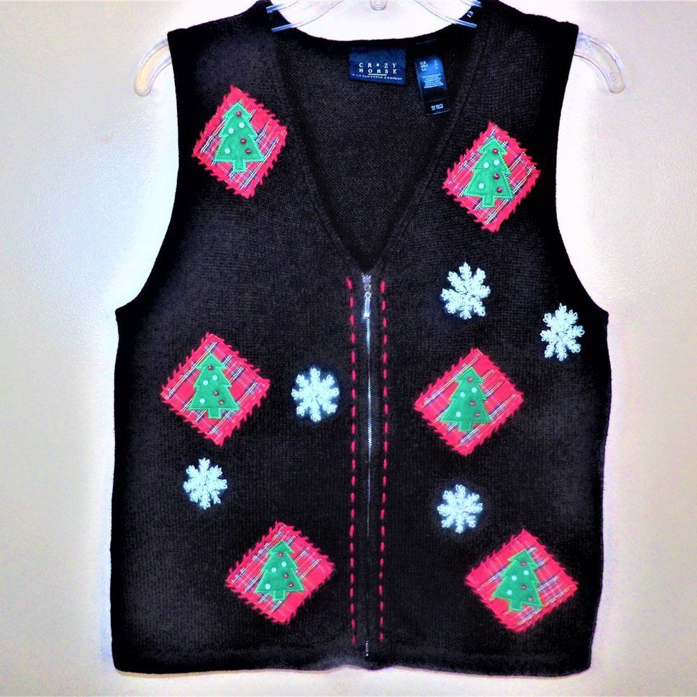 **Crazy Horse Christmas Xmas Ugly Sweater Vest